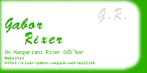 gabor rixer business card